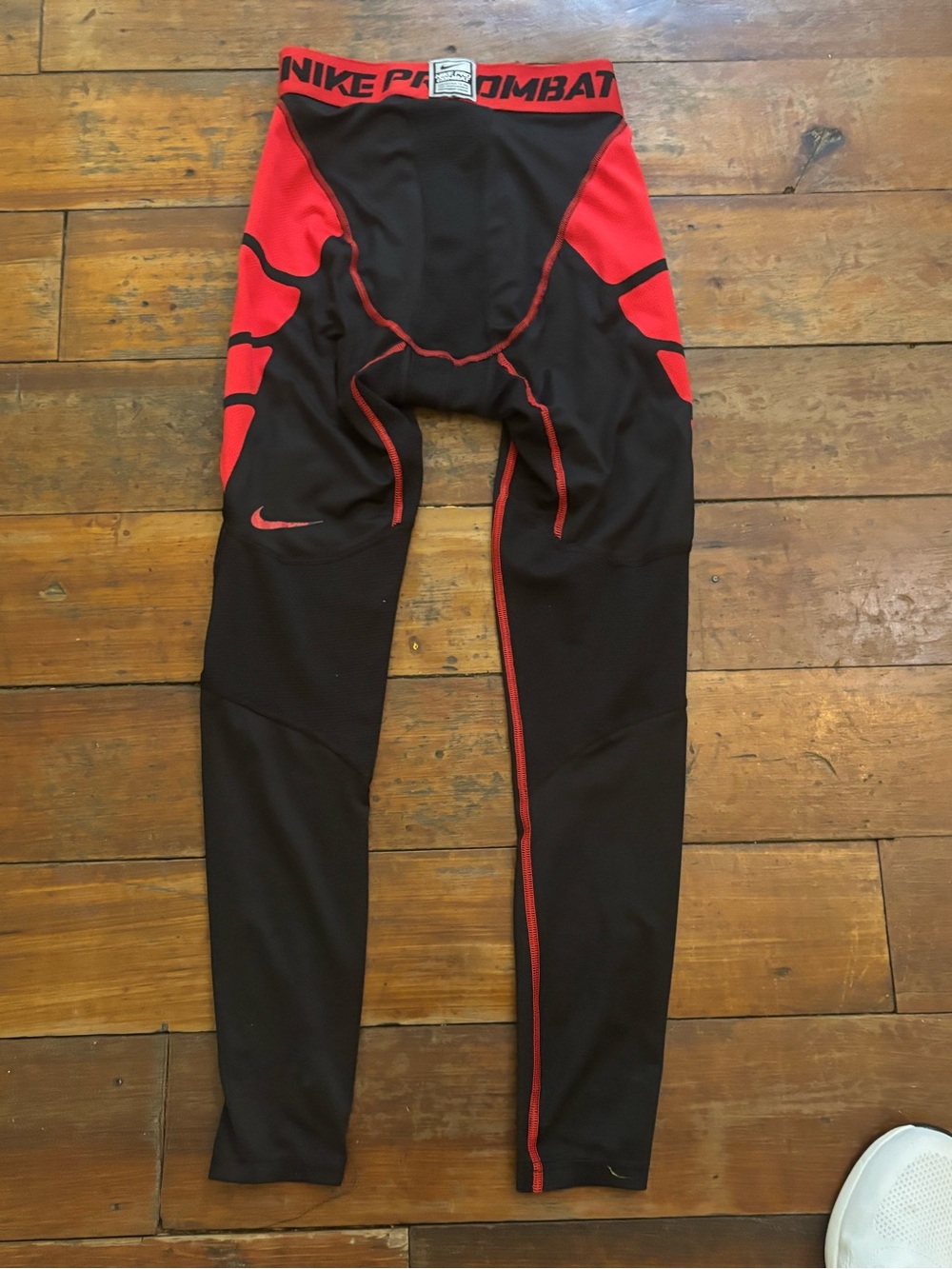 Nike Black and Red Pro Combat Compression Tights